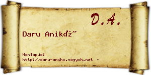 Daru Anikó névjegykártya